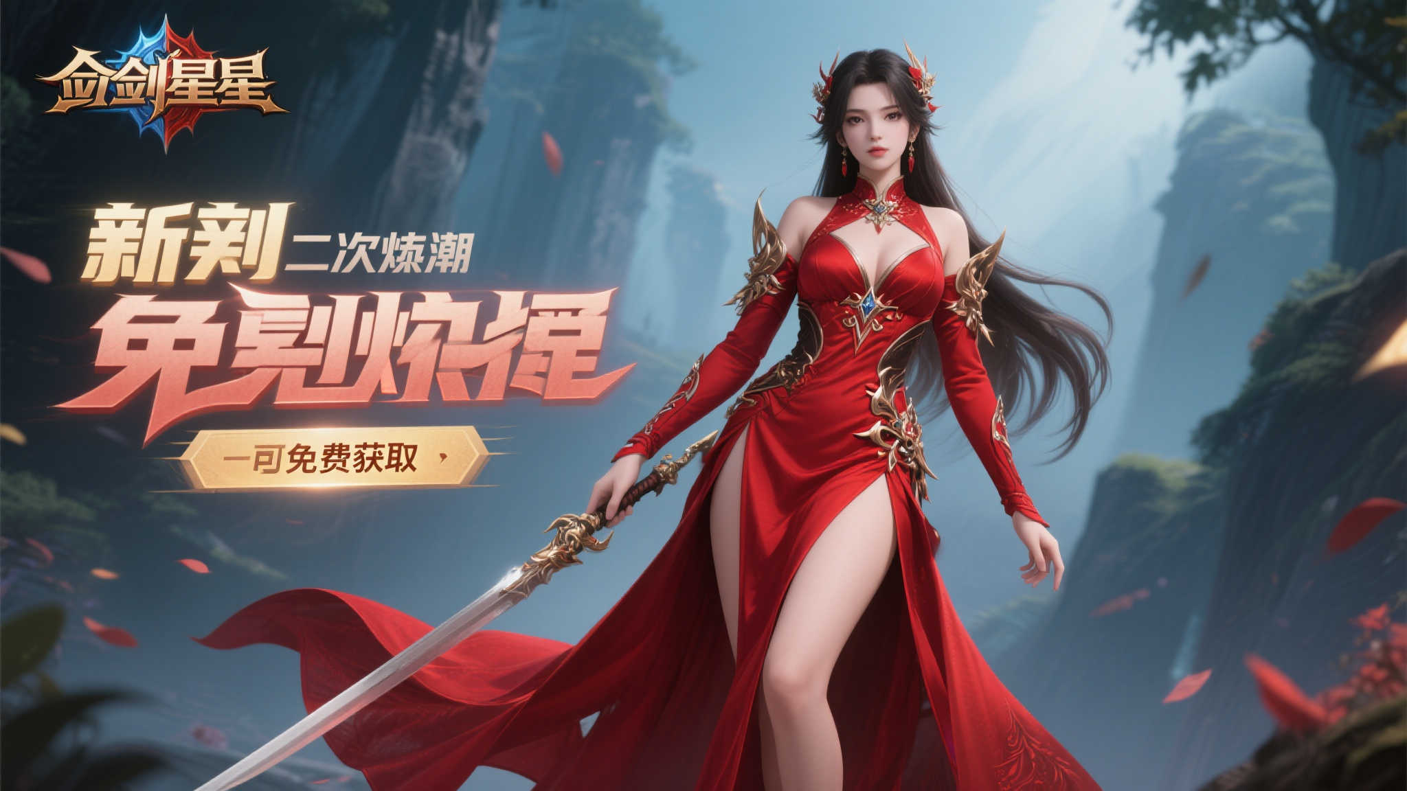 《剑星》新装免费领！红色开衩长裙惊艳亮相，性感爆棚